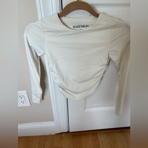 Katie J girls Cream Stretch Long Sleeve Top